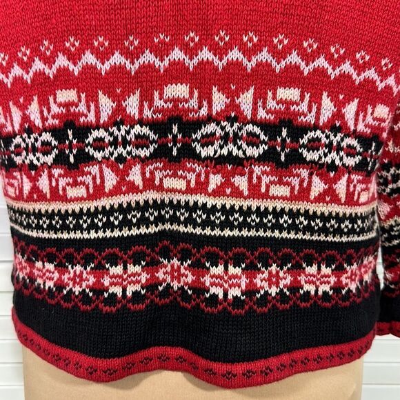 Christmas Sweater Jacket Small Vintage Ski Holiday 80s - Picture 13 of 14